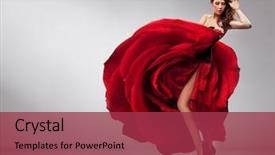  Presentation with lady - Cool new slides with moving background - beautiful young lady wearing red backdrop and a red colored foreground