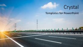  Presentation with highway - Audience pleasing PPT theme consisting of moving background - highway and modern bridge backdrop and a light blue colored foreground