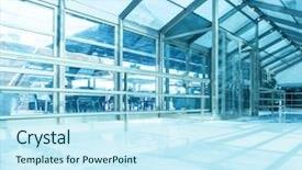  Presentation with glass ceiling - Beautiful slide deck featuring moving background - underside wide angled and perspective backdrop and a sky blue colored foreground