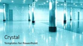  Presentation with moving business - Beautiful presentation theme featuring moving background business - blue spacious hall backdrop and a arctic colored foreground