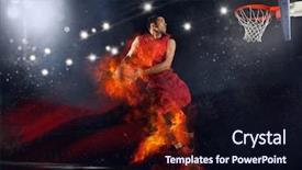  Presentation with human rights concept chained man - Cool new slide deck with moving background game - basketball man player basketball concept backdrop and a wine colored foreground