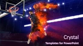  Presentation with professional tennis player athlete man - Presentation theme consisting of moving background game - basketball man player basketball concept background and a wine colored foreground