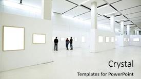  Presentation with geometry - Amazing slides having moving background geometry - people silhouettes in the museum backdrop and a light gray colored foreground