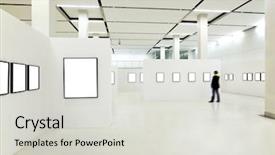  Presentation with museum - Cool new presentation with moving background geometry - person silhouette in the museum backdrop and a light gray colored foreground