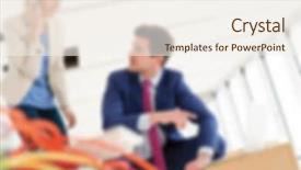  Presentation with concept - Presentation design having moving background laptop - blurred business concept background and a  colored foreground