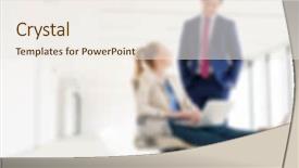  Presentation with demographic millennials business concept - Colorful presentation enhanced with moving background laptop - blurred business concept backdrop and a  colored foreground