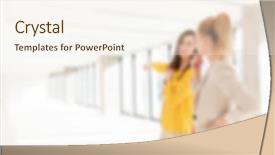  Presentation with concept - Slide deck with moving background laptop - blurred business concept background and a  colored foreground