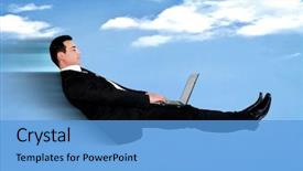  Presentation with electricity gneartion using speed breakers - Slide set having business man speed fly using background and a teal colored foreground