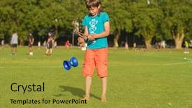 Presentation with young children playing - Slide deck consisting of moving background physics - outdoor portrait of young boy background and a  colored foreground