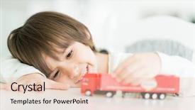  Presentation with name - PPT theme having moving background preschhol - boy playing with no name background and a lemonade colored foreground