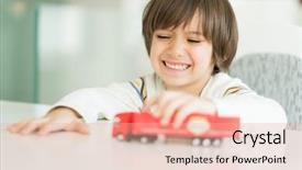  Presentation with dump truck safety - Slide deck with moving background preschhol - boy playing with no name background and a lemonade colored foreground