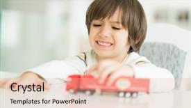  Presentation with name - PPT theme featuring moving background preschhol - boy playing with no name background and a lemonade colored foreground