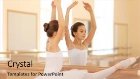  Presentation with ballerina - Slide set consisting of  background and a  colored foreground