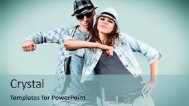  Presentation with hip hop dancing - PPT layouts having moving background sports - couple of young man background and a light blue colored foreground