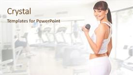  Presentation with sporty - PPT theme enhanced with moving background sports - young sexy and sporty brunette background and a cream colored foreground