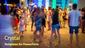  Presentation with dance - Presentation theme featuring moving background stars - abstract dance party background and a  colored foreground