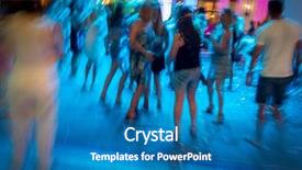  Presentation with dance - Beautiful presentation theme featuring moving background stars - abstract dance party backdrop and a teal colored foreground