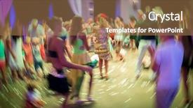  Presentation with dance - Colorful presentation enhanced with moving background stars - abstract dance party backdrop and a  colored foreground