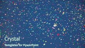  Presentation with festival - Presentation design enhanced with moving balloons - confetti falling during a festival background and a ocean colored foreground