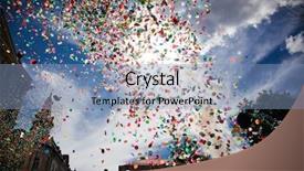  Presentation with festival - Cool new slide set with moving balloons - confetti falling during a festival backdrop and a teal colored foreground