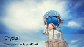  Presentation with balloon decor - Amazing presentation theme having moving balloons - smiling little boy backdrop and a light blue colored foreground