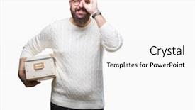  Presentation with glasses - Cool new presentation theme with moving box over isolated background backdrop and a  colored foreground