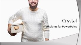  Presentation with glasses - Theme with moving box over isolated background background and a white colored foreground