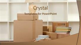  Presentation with moving - Presentation theme with moving boxes in empty room background and a lemonade colored foreground