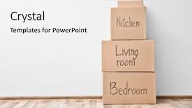  Presentation with boxes - Presentation theme having moving boxes on wall background background and a white colored foreground