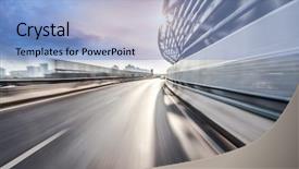  Presentation with driving road - Amazing PPT layouts having moving bridge - car driving on road backdrop and a light blue colored foreground