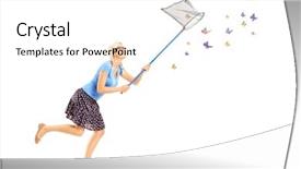  Presentation with butterfly moving - Audience pleasing PPT theme consisting of moving butterfly - full length portrait backdrop and a white colored foreground