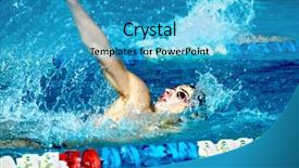  Presentation with folder style - Amazing PPT layouts having moving butterfly - swimmer in waterpool swim backstroke backdrop and a teal colored foreground