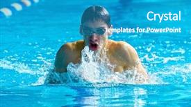  Presentation with triathlon swim bike run - Beautiful slides featuring moving butterfly - swimmer in waterpool swim one backdrop and a teal colored foreground