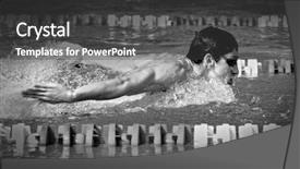  Presentation with triathlon swim bike run - Audience pleasing presentation design consisting of the triumphal arch champ backdrop and a light gray colored foreground