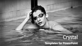  Presentation with swim fundraiser - Beautiful theme featuring moving butterfly - swimmer in waterpool swim one backdrop and a  colored foreground