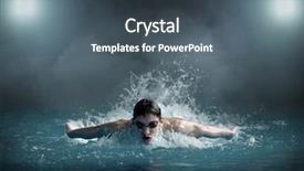  Presentation with butterfly moving - PPT layouts with moving butterfly - swimmer in waterpool background and a dark gray colored foreground