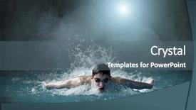  Presentation with swimming - Amazing slide deck having moving butterfly - swimming backdrop and a ocean colored foreground