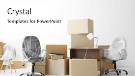  Presentation with personal belongings - Slide deck enhanced with moving cardboard boxes and personal background and a white colored foreground