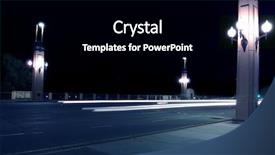  Presentation with awards night celebration - Audience pleasing presentation theme consisting of moving city street lights - bridge at night backdrop and a  colored foreground