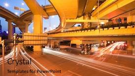  Presentation with shanghai - Slide deck consisting of moving city street lights - junction with light in shanghai background and a  colored foreground