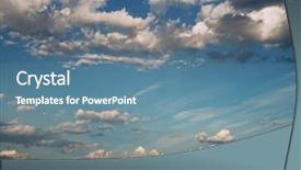  Presentation with moving - Presentation design enhanced with moving clouds and blue sky background and a teal colored foreground