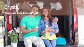  Presentation with break up divorce shared custody - Cool new presentation theme with moving coffee background - young couple having break while backdrop and a violet colored foreground