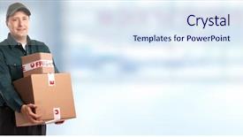  Presentation with job - Beautiful slides featuring job posting - delivery postman backdrop and a sky blue colored foreground