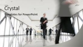  Presentation with crowd - PPT theme consisting of moving crowd in corridor 2 background and a light gray colored foreground