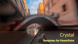  Presentation with canal - PPT theme featuring moving-down-a-canal background and a tawny brown colored foreground