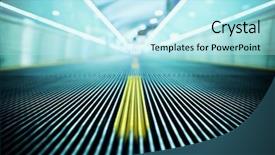  Presentation with airport - PPT theme enhanced with moving escalator in an airport background and a arctic colored foreground