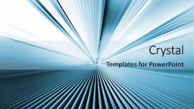  Presentation with modern building - Presentation theme featuring moving escalator in modern building background and a light blue colored foreground