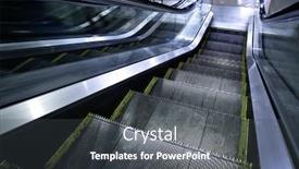  Presentation with moving business - Presentation theme having moving escalator without people background and a dark gray colored foreground