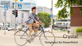 Presentation with people street - PPT layouts enhanced with moving europe - people style leisure and lifestyle background and a lemonade colored foreground