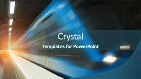  Presentation with metro train - Audience pleasing theme consisting of moving europe - stockholm metro train station backdrop and a ocean colored foreground